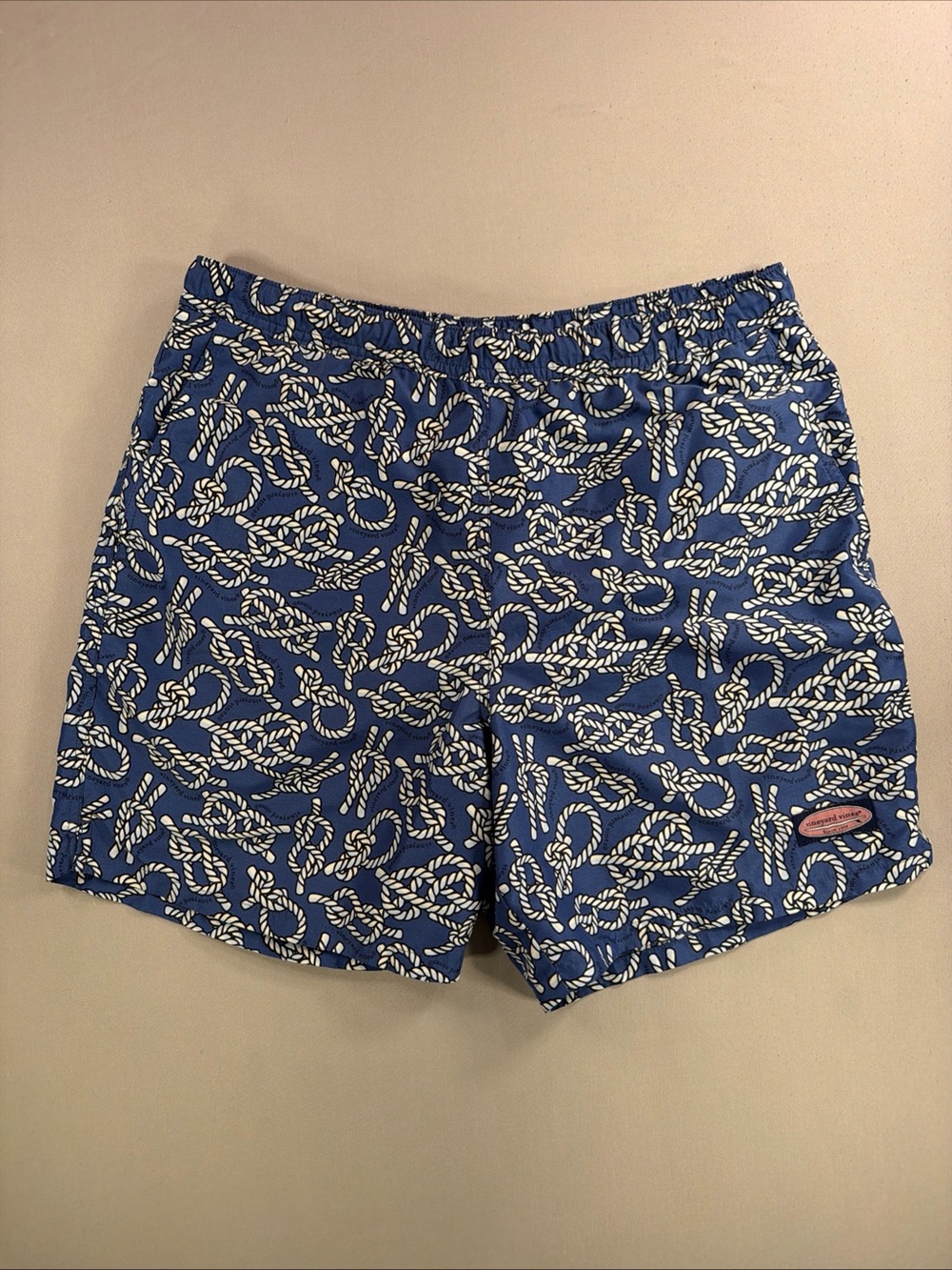 Vineyard Vines Navy Blue Rope Pattern Swim Board Shorts